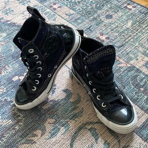 converse high tops; size: 6 women
